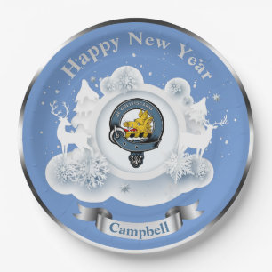  Campbell Clan Badge Personalised Winter  Paper Plate