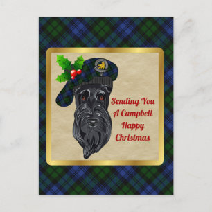 Campbell Clan Badge & Tartan Christmas Postcard