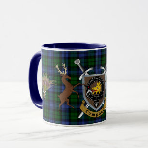 Campbell Clan Badge & Tartan Highland Mug