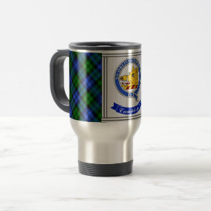 Campbell Clan Badge & Tartan Personalised Travel Mug