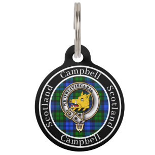 Campbell Clan Badge & Tartan Personalized  Pet Tag