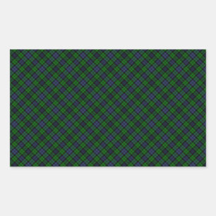 Campbell Clan Tartan Designed Print Rectangular Sticker