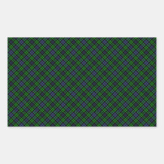 Campbell Clan Tartan Designed Print Rectangular Sticker