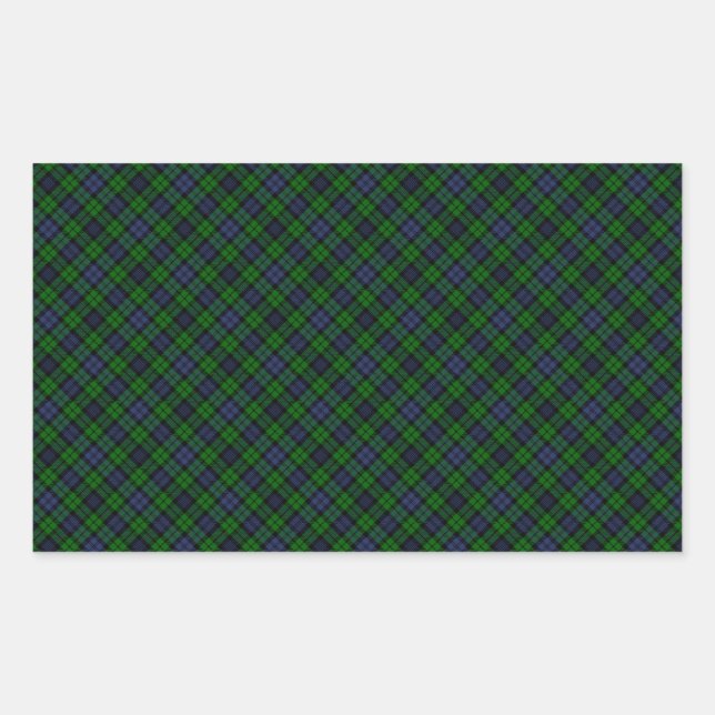 Campbell Clan Tartan Designed Print Rectangular Sticker (Front)
