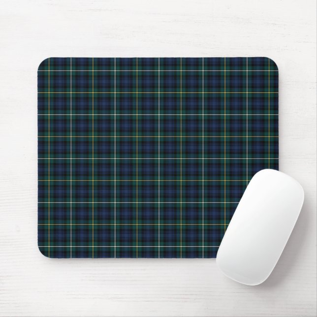Campbell Clan Tartan Navy Blue Plaid Mouse Mat (With Mouse)