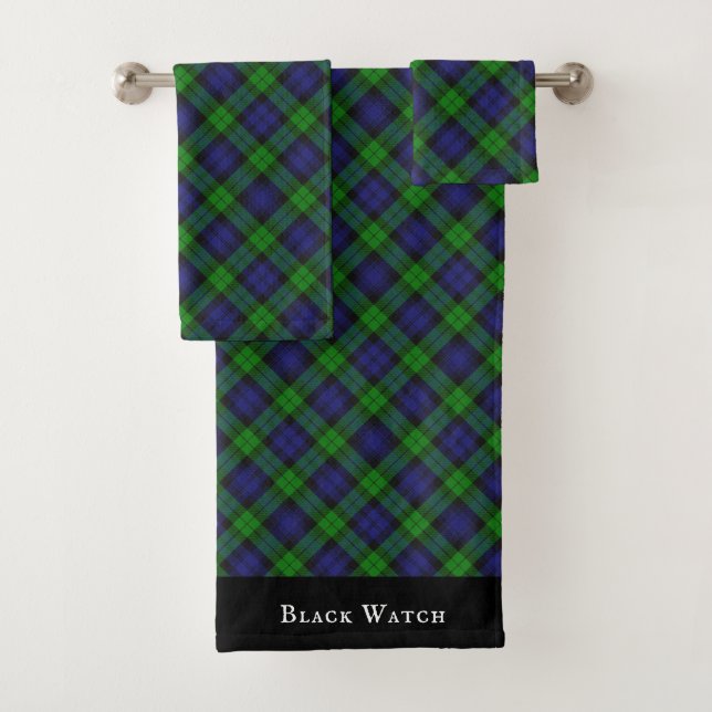Campbell Clan Tartan Plaid Black Watch Bath Towel Set (Insitu)