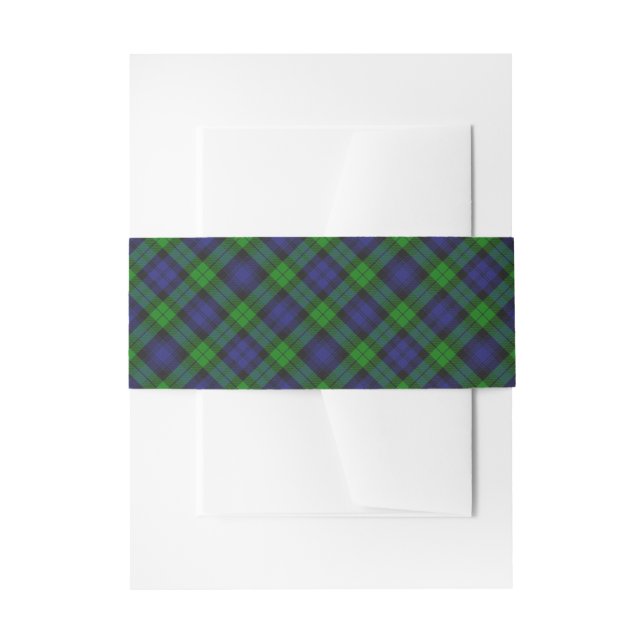 Campbell Clan Tartan Plaid Black Watch Invitation Belly Band (Front Example)