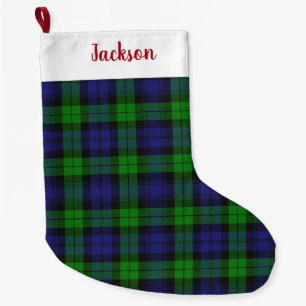 Campbell Clan Tartan Plaid Black Watch Large Christmas Stocking