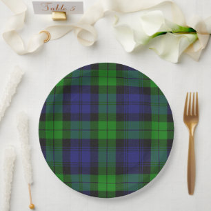 Campbell Clan Tartan Plaid Black Watch Paper Plate