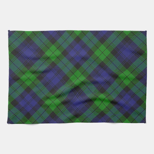 Campbell Clan Tartan Plaid Black Watch Tea Towel (Horizontal)
