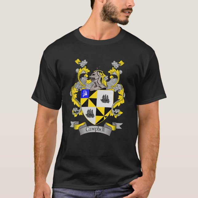 Campbell Coat Of Arms | Campbell Surname Family Cr T-Shirt (Front)