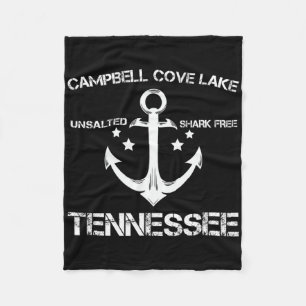 Campbell Cove Lake Tennessee Funny Fishing Camping Fleece Blanket