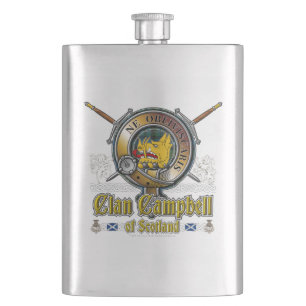 Campbell Crest Badge Hip Flask