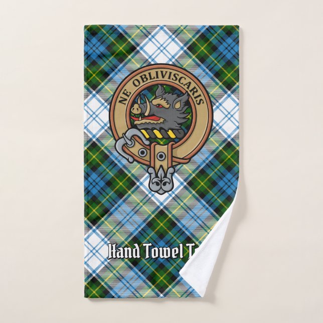Campbell Crest over Dress Tartan Bath Towel Set (Hand Towel)