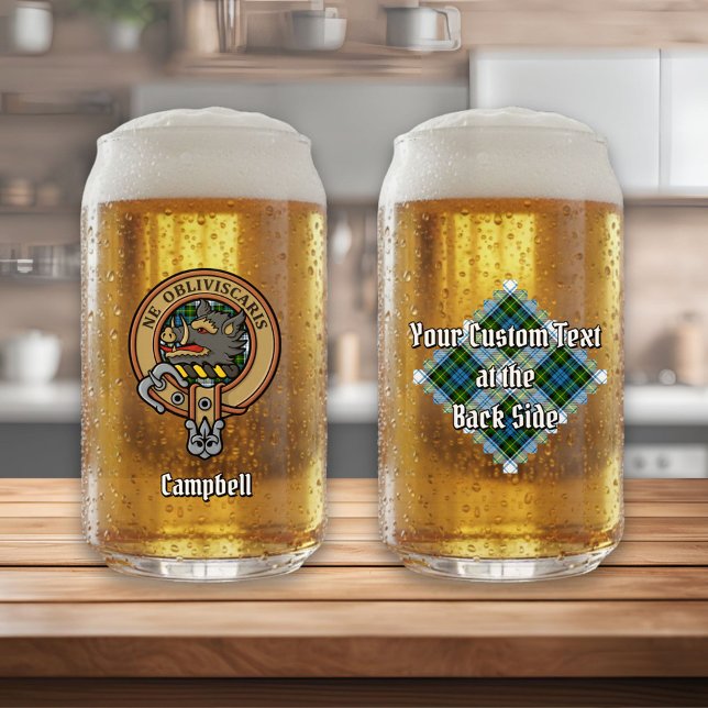 Campbell Crest over Dress Tartan Can Glass (Creator Uploaded)