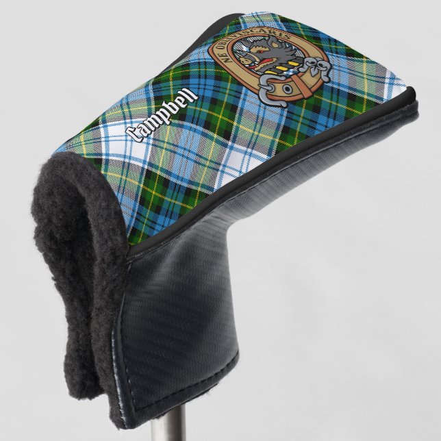 Campbell Crest over Dress Tartan Golf Head Cover (3/4 Front)