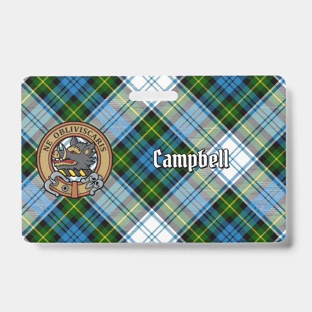 Campbell Crest over Dress Tartan ID Badge (Front)
