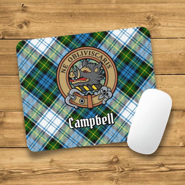 Campbell Crest over Dress Tartan Mouse Mat (Creator Uploaded)