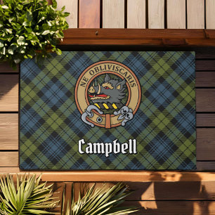 Campbell Crest over Tartan Doormat