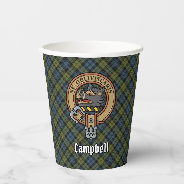 CampBell Crest over Tartan Paper Cups (Front)