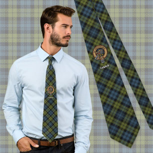 Campbell Crest over Tartan Tie