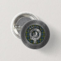 Campbell Crest & Tartan Knot Button