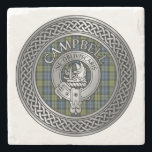 Campbell Crest & Tartan Knot Stone Coaster<br><div class="desc">Clan Campbell Crest & Tartan Knot</div>