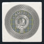 Campbell Crest & Tartan Knot Stone Coaster<br><div class="desc">Clan Campbell Crest & Tartan Knot</div>