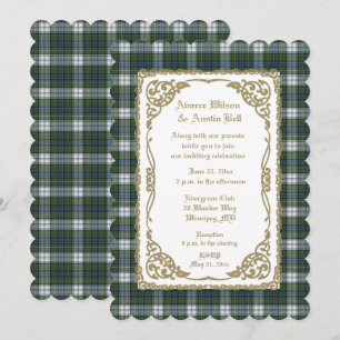 Campbell Dress Ancient Tartan With Gold Frame  Invitation