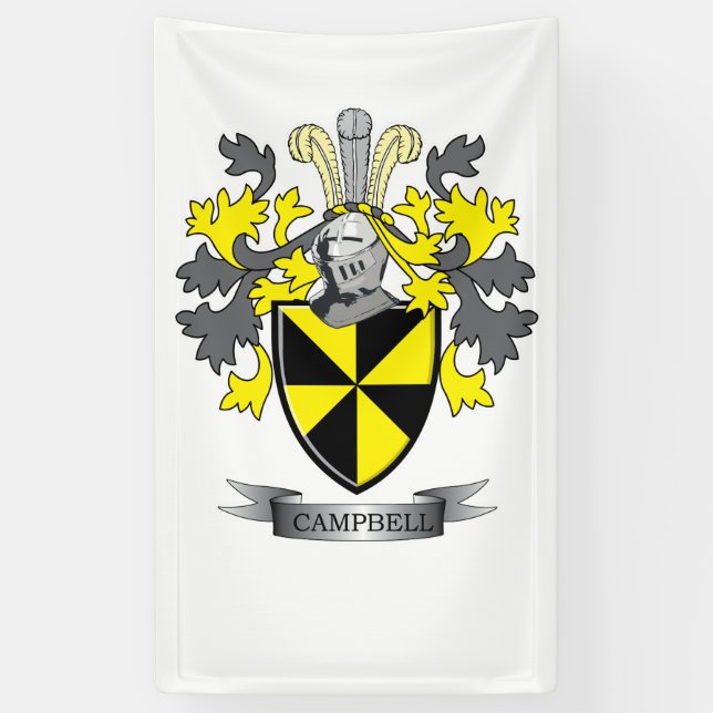 Campbell Family Crest Coat of Arms Banner (Vertical)