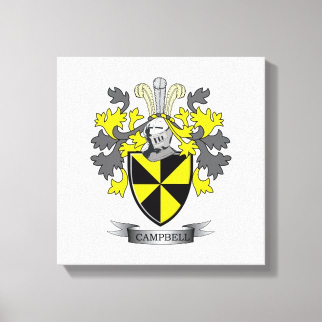 Campbell Family Crest Coat of Arms Canvas Print (Front)