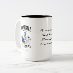 Campbell Family Crest, Translation & Meaning Two-Tone Coffee Mug