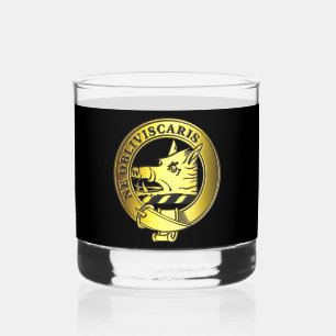 Campbell Gold Clan Badge Whiskey Glass