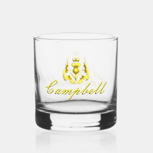 Campbell Gold Crowned Thistle Whiskey Glass