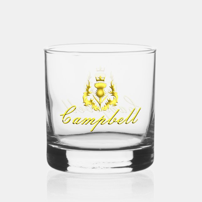 Campbell Gold Crowned Thistle Whiskey Glass (Front)