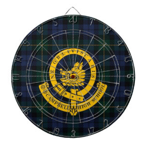 Campbell High School Tartan & Logo Dartboard