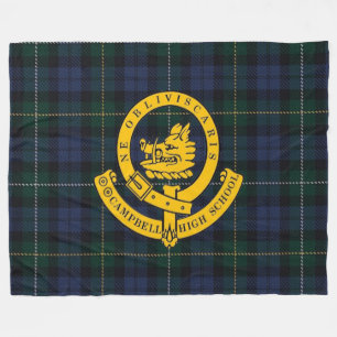 Campbell High School Tartan & Logo Fleece Blanket