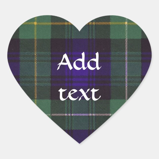 Campbell of Argyll Scottish Tartan Heart Sticker (Front)