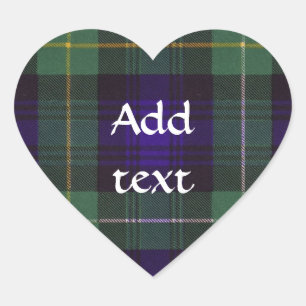 Campbell of Argyll Scottish Tartan Heart Sticker