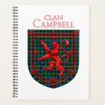 Campbell of Argyll Tartan Scottish Plaid Planner<br><div class="desc">Campbell Scottish tartan plaid pattern design for the Campbell Clan Family underneath the red Lion Rampant Shield of Scotland.</div>