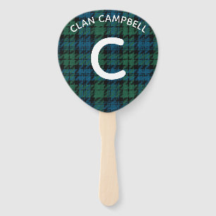 Campbell Plaid Monogram Hand Fan