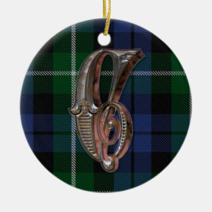 Campbell Plaid Monogram ornament