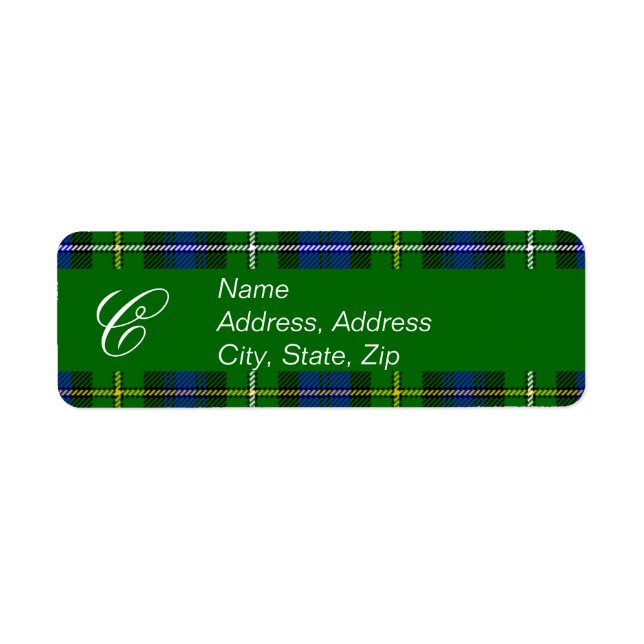 Campbell Plaid Tartan Address Label (Front)