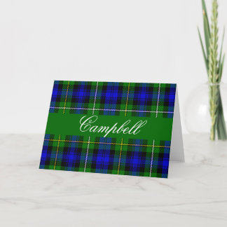 Campbell Plaid Tartan Monogram Notecard