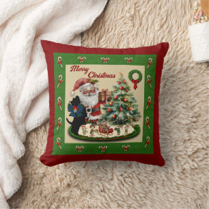 Campbell Scottie & Santa Xmas Throw Pillow