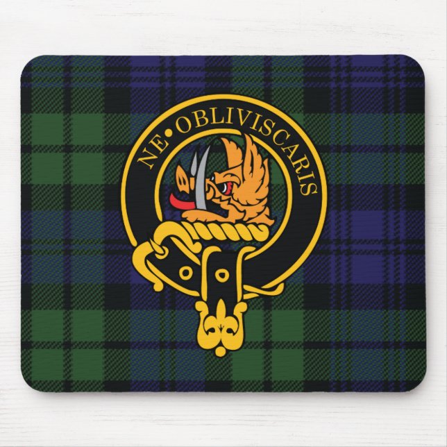Campbell Scottish Crest and Tartan Mouse Pad (Front)