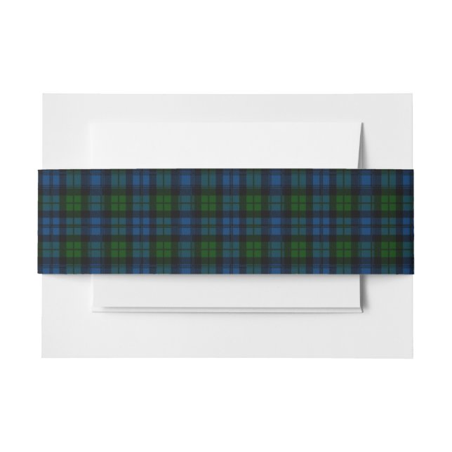Campbell Scottish Tartan Belly Band Invitation Belly Band (Front Example)