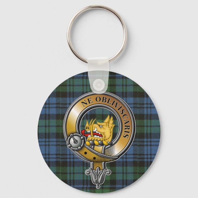 Campbell Tartan & Badge Key Ring (Front)