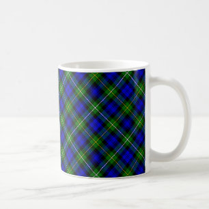 Campbell tartan blue green plaid coffee mug
