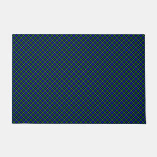 Campbell tartan blue green plaid doormat